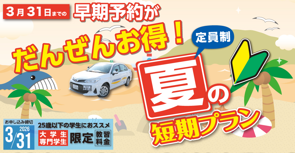 夏の短期・地元プラン